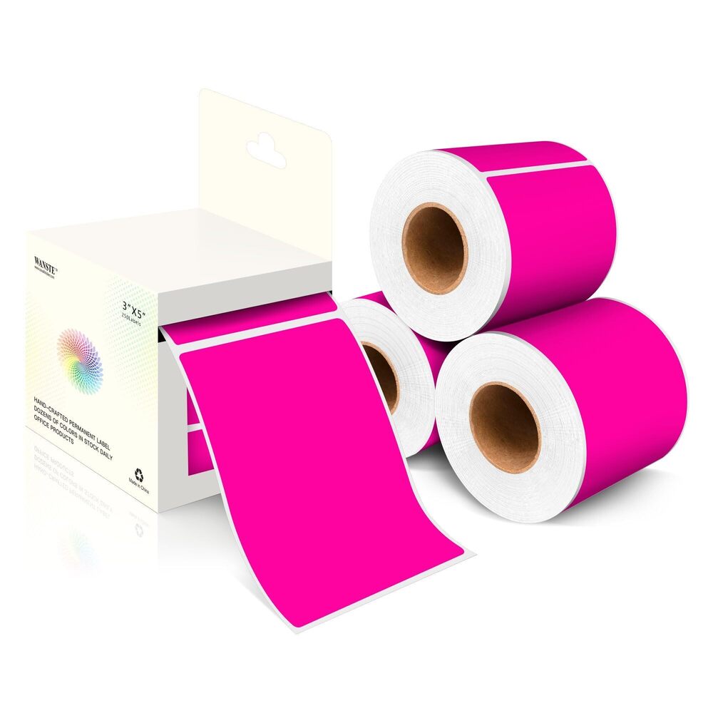 3377 3x5 Inch Color Coding Labels,4 Rolls 1000pcs Strong Adhesive Rectangle